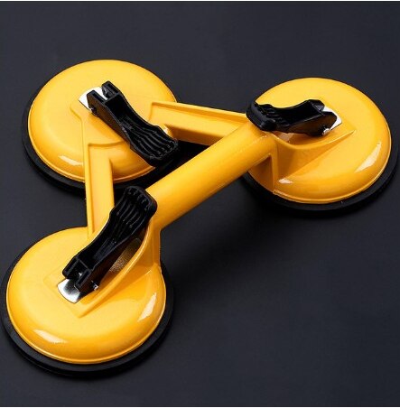 Enkele Aluminium Rubber Zuignap Ronde Glas Zuignap Geel Huishouden Verhandelt Gereedschap Wf: D