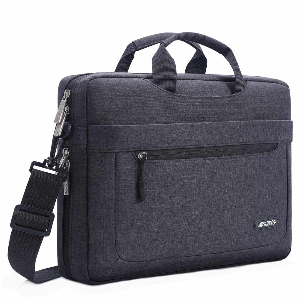 MOSISO Laptop Shoulder Bag - Waterproof Messenger Case for 13-17 inch Laptops - Business & Travel Handbag: Black / 13-inch