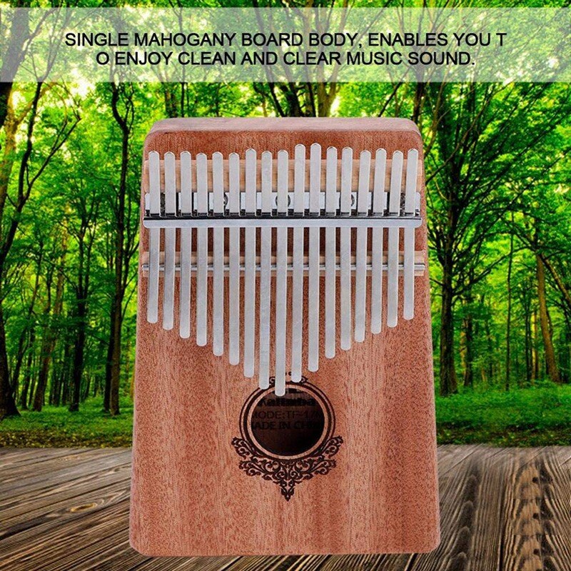 Kalimba duimpiano ,17 toetsen draagbare mahoniehouten afrikaanse muziekvingerpiano met stemhamer voor muziekliefhebbers