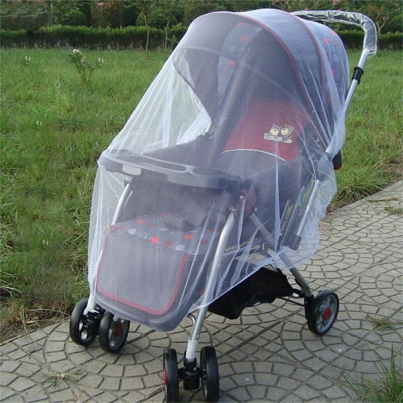 Bebê recém-nascido criança infantil carrinho de bebê berço rede pushchair mosquito inseto net malha segura buggy branco