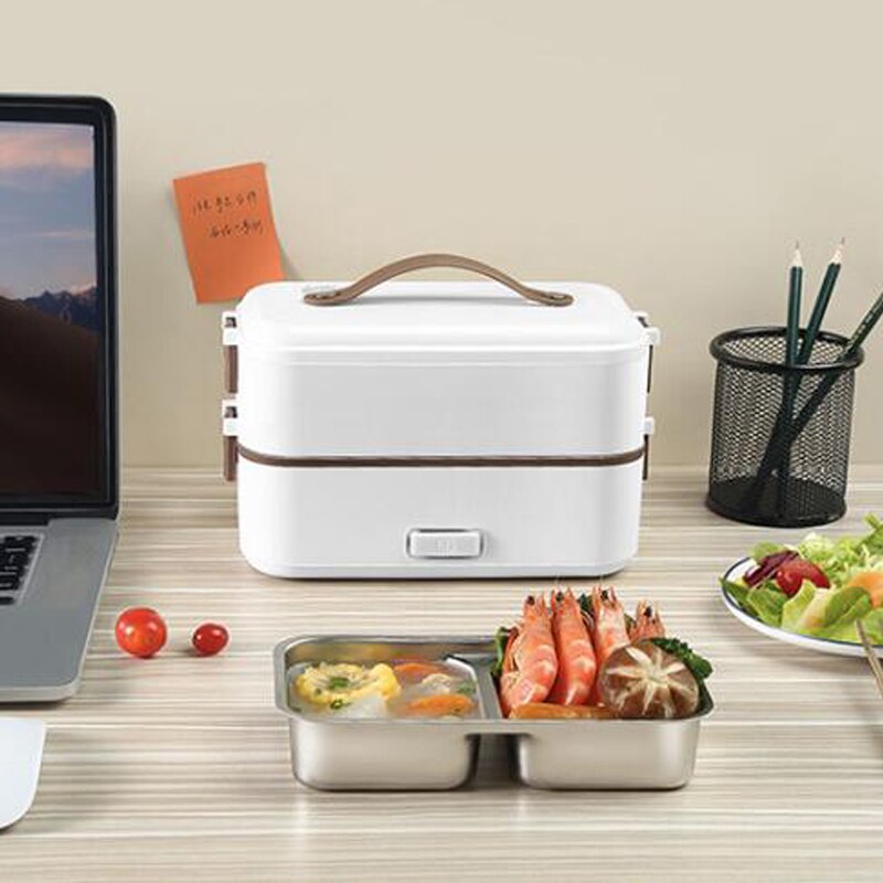 220V Double-layer Electric Microwave Heating Lunch Box Food Storage Container Portable Electric Heating Insulation Microwave Box