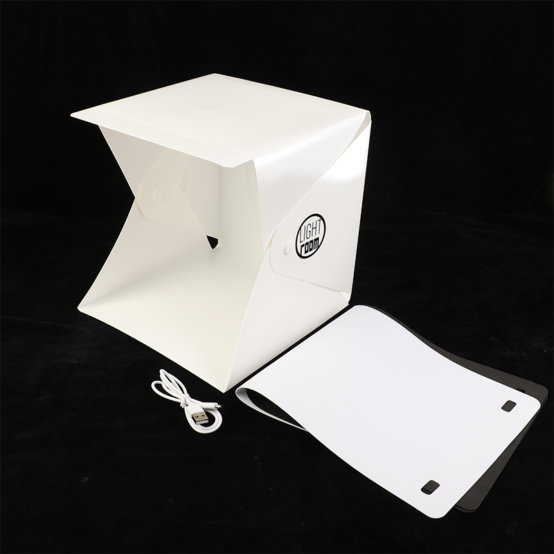 Fotografi led-ljusrum fotostudio ljustält mjuklåda bakgrunder fotolåda för dslr-kamera 22cm bärbar hopfällbar ljuslåda
