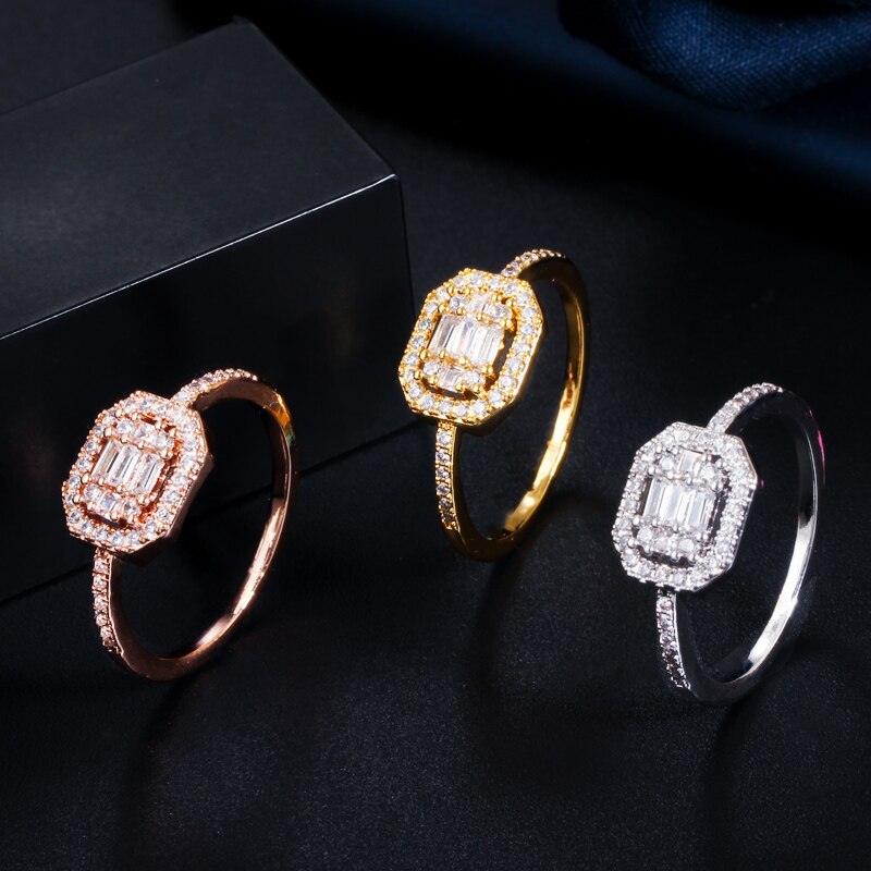 Cwwzircons erittäin kiiltävä kuutio zirkonia tasoittaa rakkaus ruusukulta sormukset naisille kihlasormukset häänauha boho korut  r159