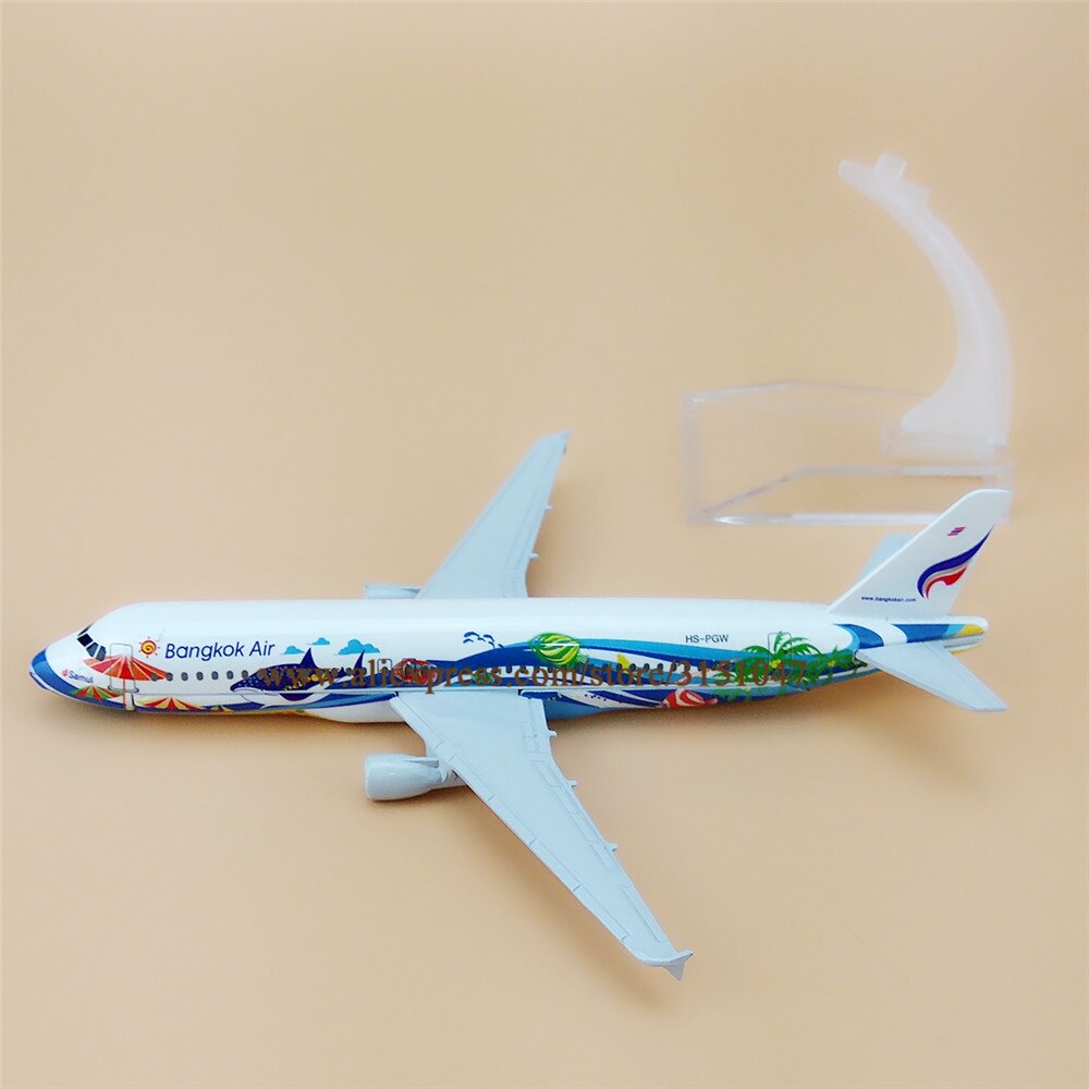 Alloy Metal Thailand Bangkok Air A320 Airlines Airplane Model Thai Airbus 320 Airways Plane Model Aircraft Kids 16cm
