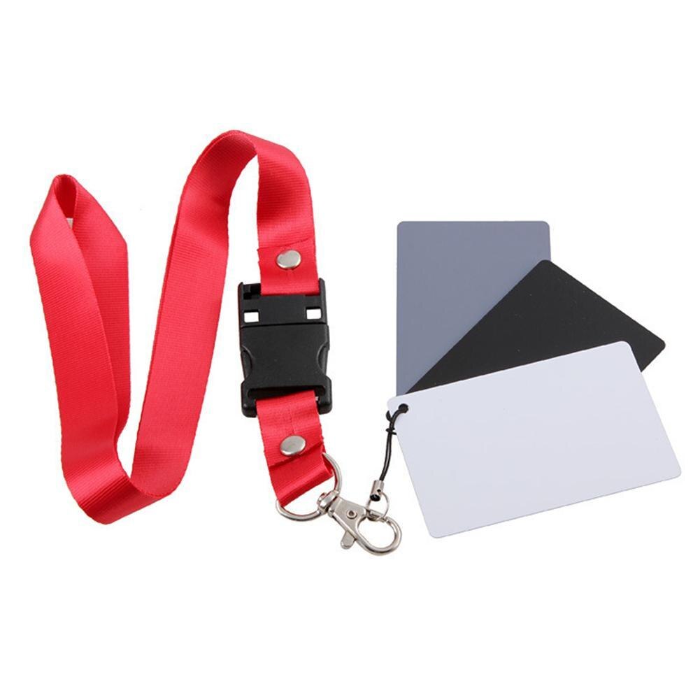 3 In 1 White Black Grey Balance Cards 18-degree Small Gray Card With Neck Strap Photography Accessories