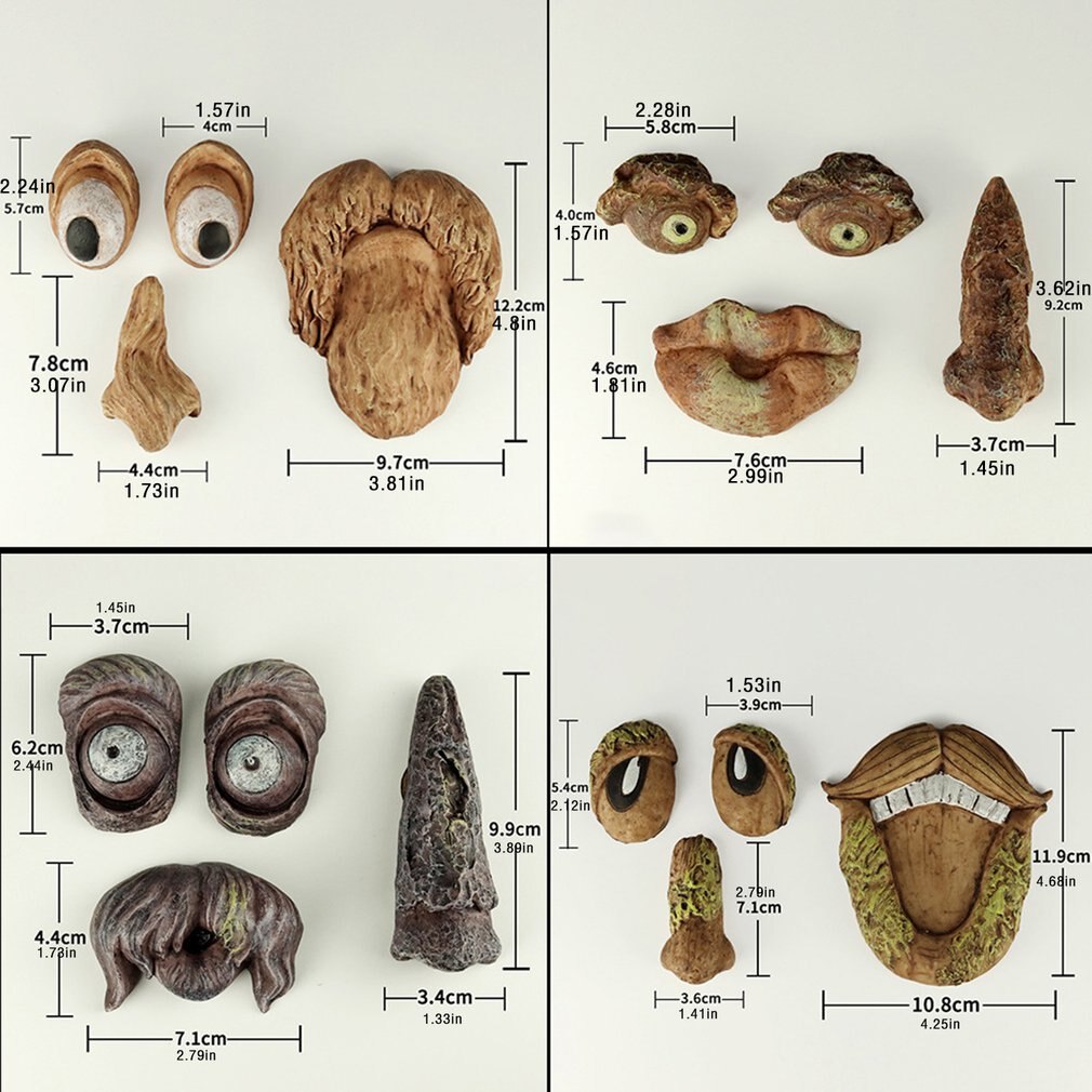 Pasen Weird Oude Man Boom Gezicht Outdoor Boom Gezicht Decoratie Tuin Art Boomschors Gezicht Decoratie Creatieve Rekwisieten