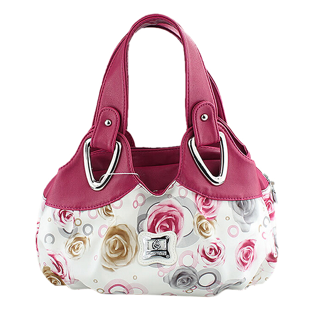 Fggs-Mode Handtas Vrouwen Pu Lederen Tas Tote Bag Printing Handtassen Satchel-Droom Saffloerolie + Wit Handstrap