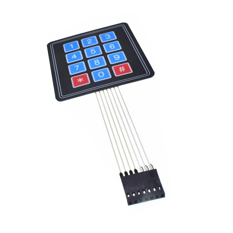 1 2 3 4 12 16 20 Key Button Membrane Switch 1x4 3x4 4x4 4x5 Keys Matrix Array Keyboard Keypad Control Panel DIY Kit For Arduino: 3x4 key