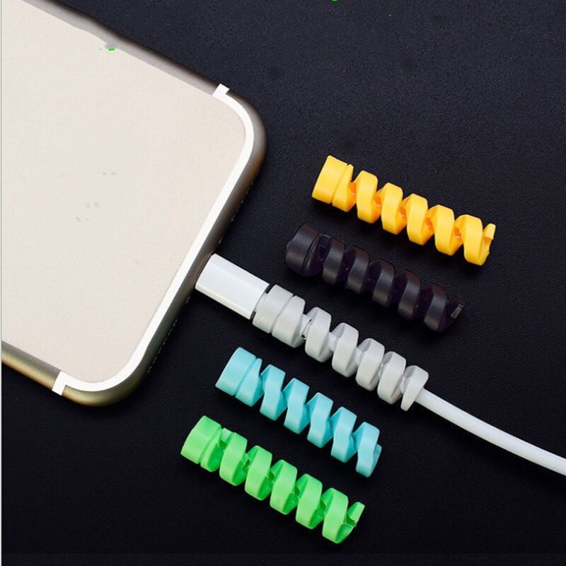 Protector de silicona para cables, enrollador de Cable de silicona, cubierta organizadora para Apple iphone, Cargador USB Cable, 4 Uds.,