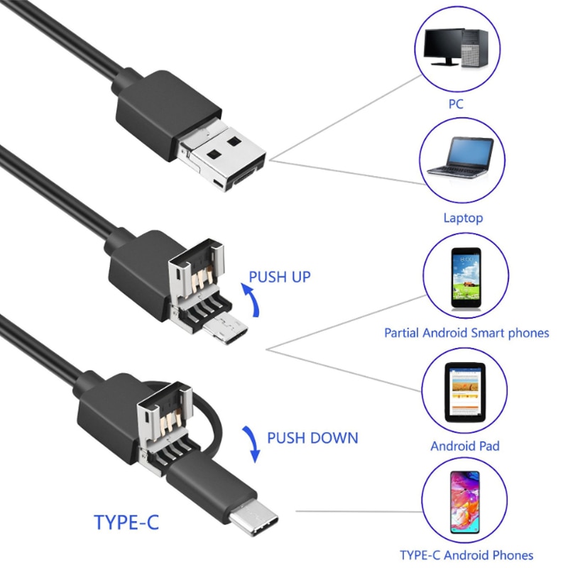 1 ~ 10M 8LEDs 1200P Endoskop Kamera 8mm flexibel Wasserdichte Inspektion Endoskop Kamera für Android-praktisch PC Notizbuch USB Kameras