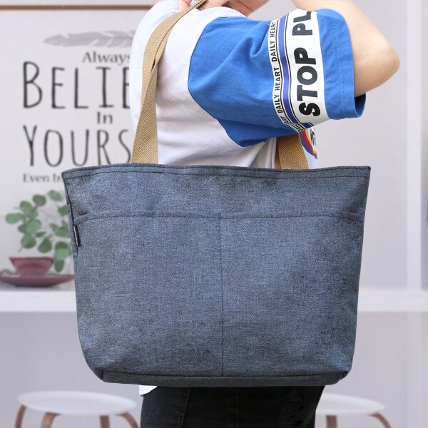 Wang Yan bolso de tela de gran volumen para estudiantes, bolsa de maquillaje portátil, bolsa de almacenamiento Oxford impermeable, bolsa de mujer 196: Blue