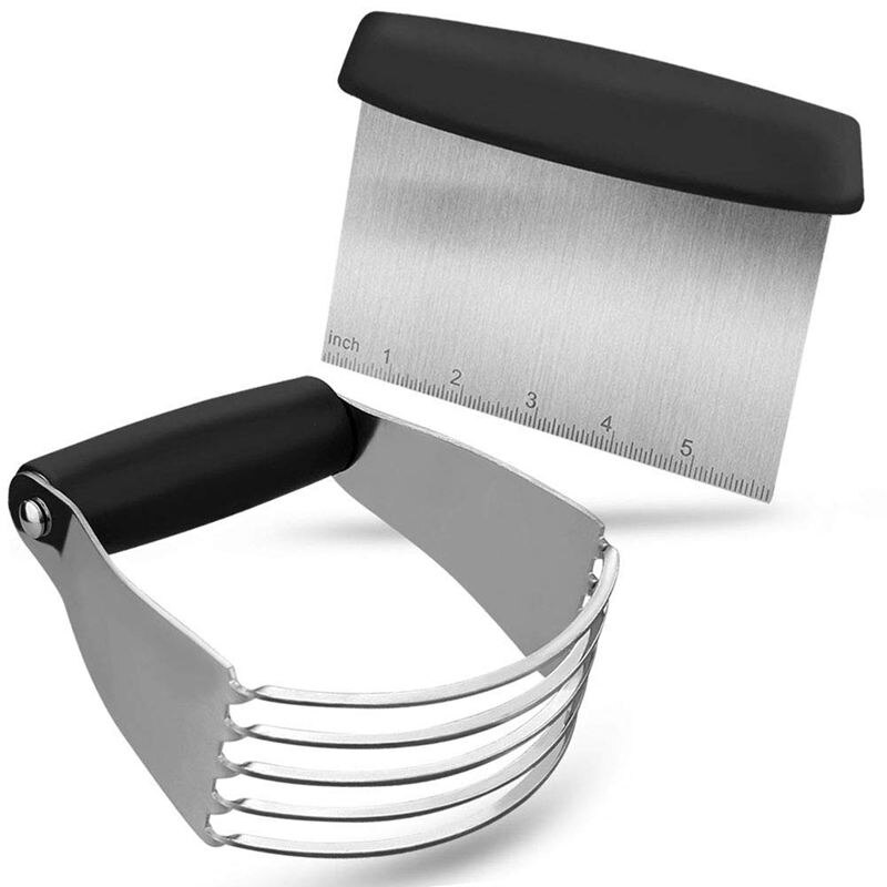 Pastry Cutter Set,Pastry Blender And Dough Scraper, Stainless Steel Bladed Dough Cutter/Blender Scraper Chopper Set: Default Title