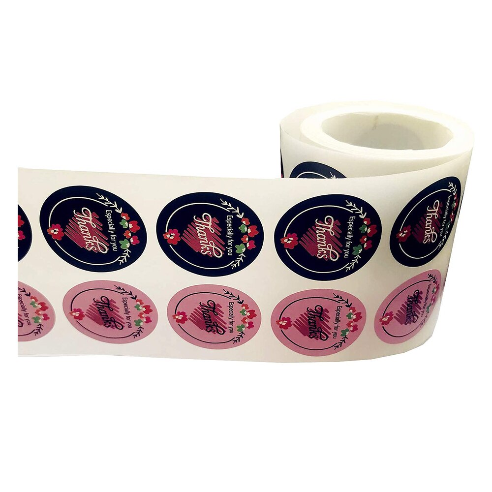 Specielt til dig tak klistermærker rulle  -2 designs - rund 1.2 tommer størrelse - bulk 500 pink