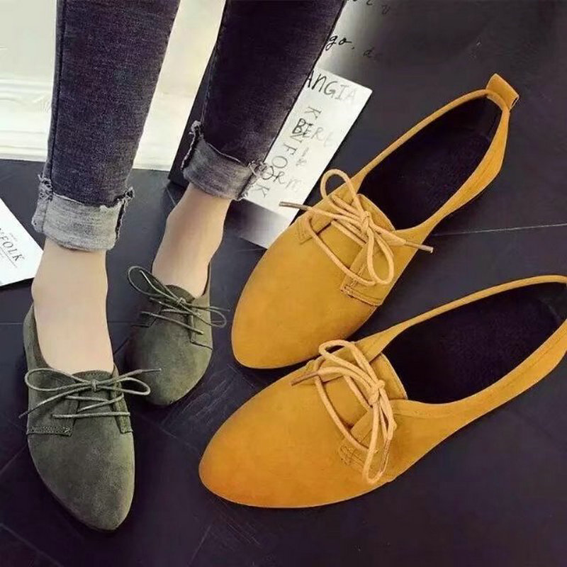 Kvinnor platta skor lägenheter dam klänning skor gyllene klack snörning loafers fritidssko höst kvinnors skor fritidsklänning