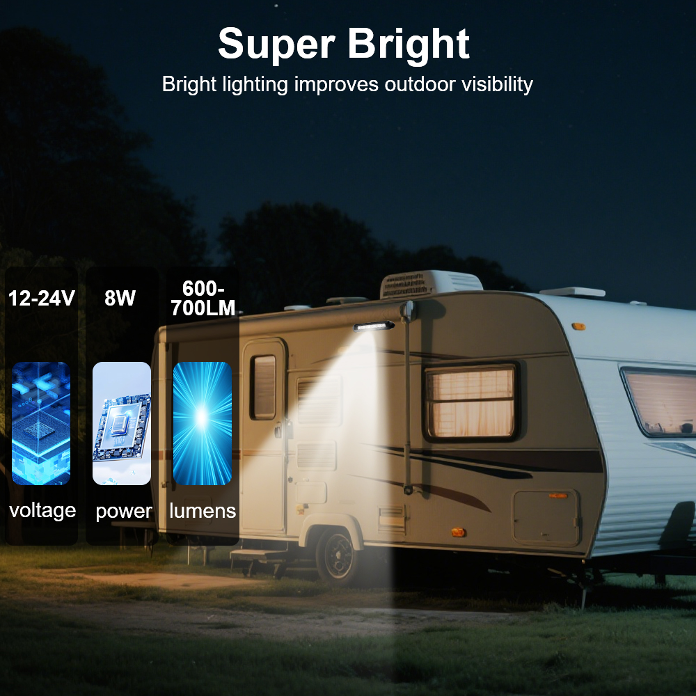 LED-luifel veranda licht 12V / 24V caravan interieur wandlampen RV bestelwagen trailer buitenlamp