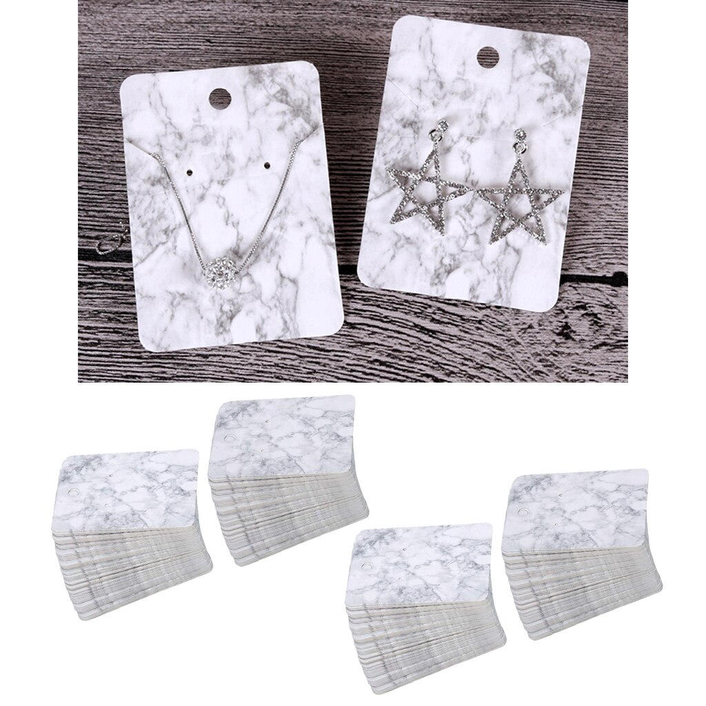 200 Pcs/Set, Marble Pattern Packing Cards for Earrings, Necklaces, Bracelets Display