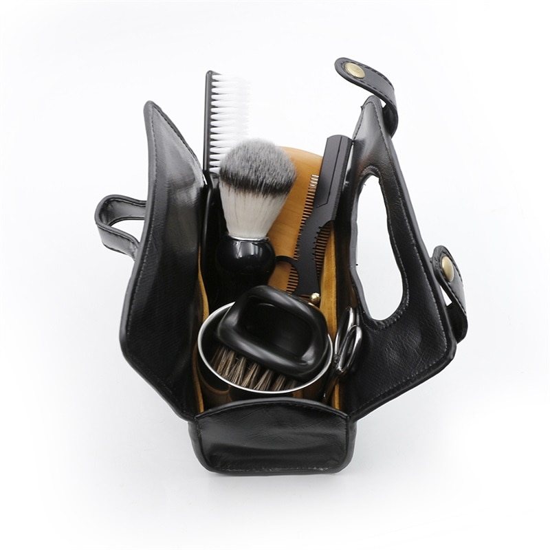 Cestomen organizer barbering vask kuffert komisk taske pose bærbar hængende rejse toilettaske pu læder herre plejeværktøj taske