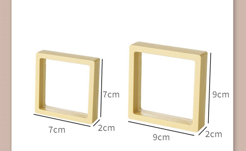 10 stk/parti fargerike 3d flytende rammer skyggeboks smykker display ring anheng holder beskytte smykker perle presentasjonsveske