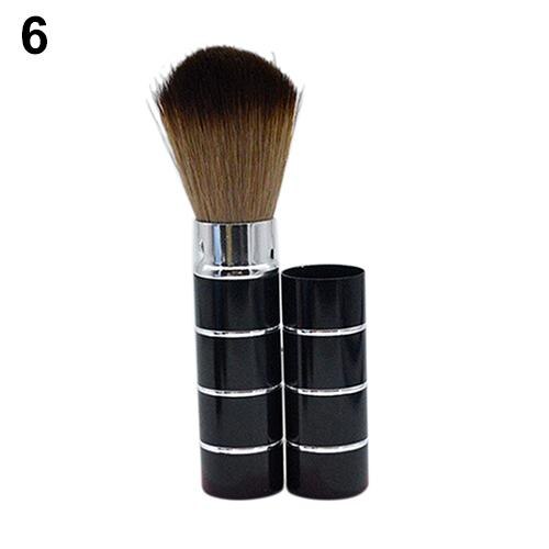 1 ud. Brocha retráctil de aluminio para colorete en forma de cúpula base de maquillaje para el rostro cepillos de maquillaje cosméticos herramientas: Black
