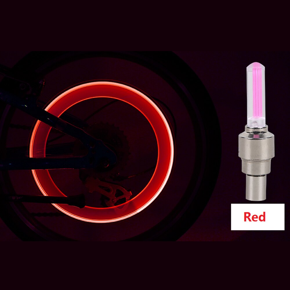 2 / 4 Pcs Ventiel Security Ultra-Heldere Led Cap Meerdere Kleuren Skull Head Voor Fiets Auto motorfiets Wiel Band Licht: 2 pcs red