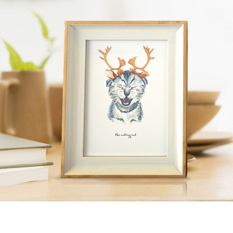 Nordic Style Photo Frame on Desktop 6/7/8/10 Inch Picture Frame For Home Decor Family Baby Photos Album marcos para fotos moldur: white color / 6 inch