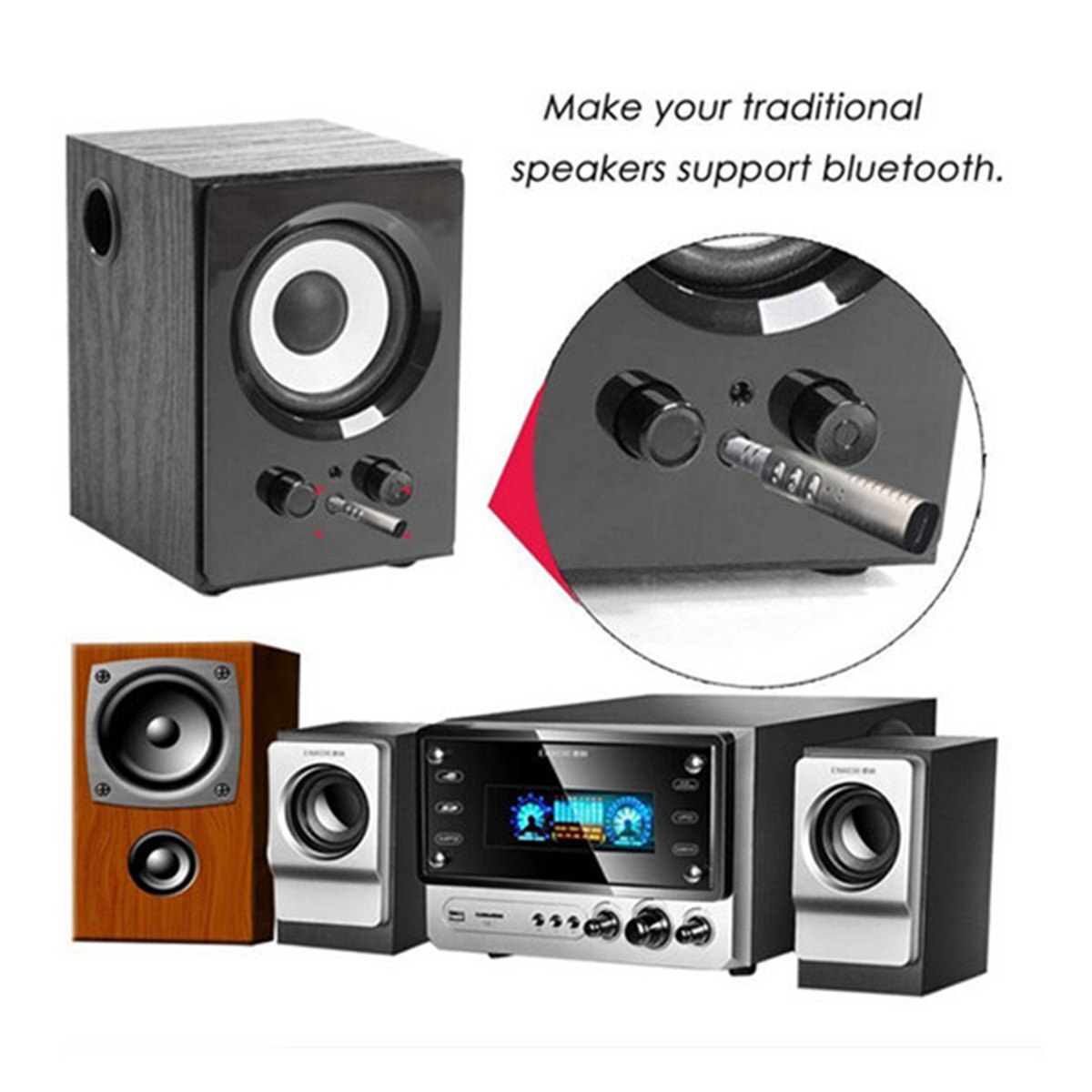 Bluetooth receiver Wireless play Portable 3.5mm audio plug stereo Bluetooth 4.1 Compatible with all Bluetooth devices
