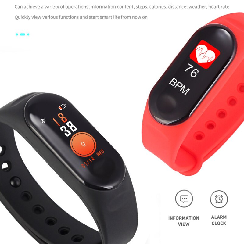 Fitness Tracker, m3 Smart Armband Kleur Touch Screen Waterdichte IP67 GPS Slaap Hartslag Bloeddrukmeter voor Vrouwen Mannen