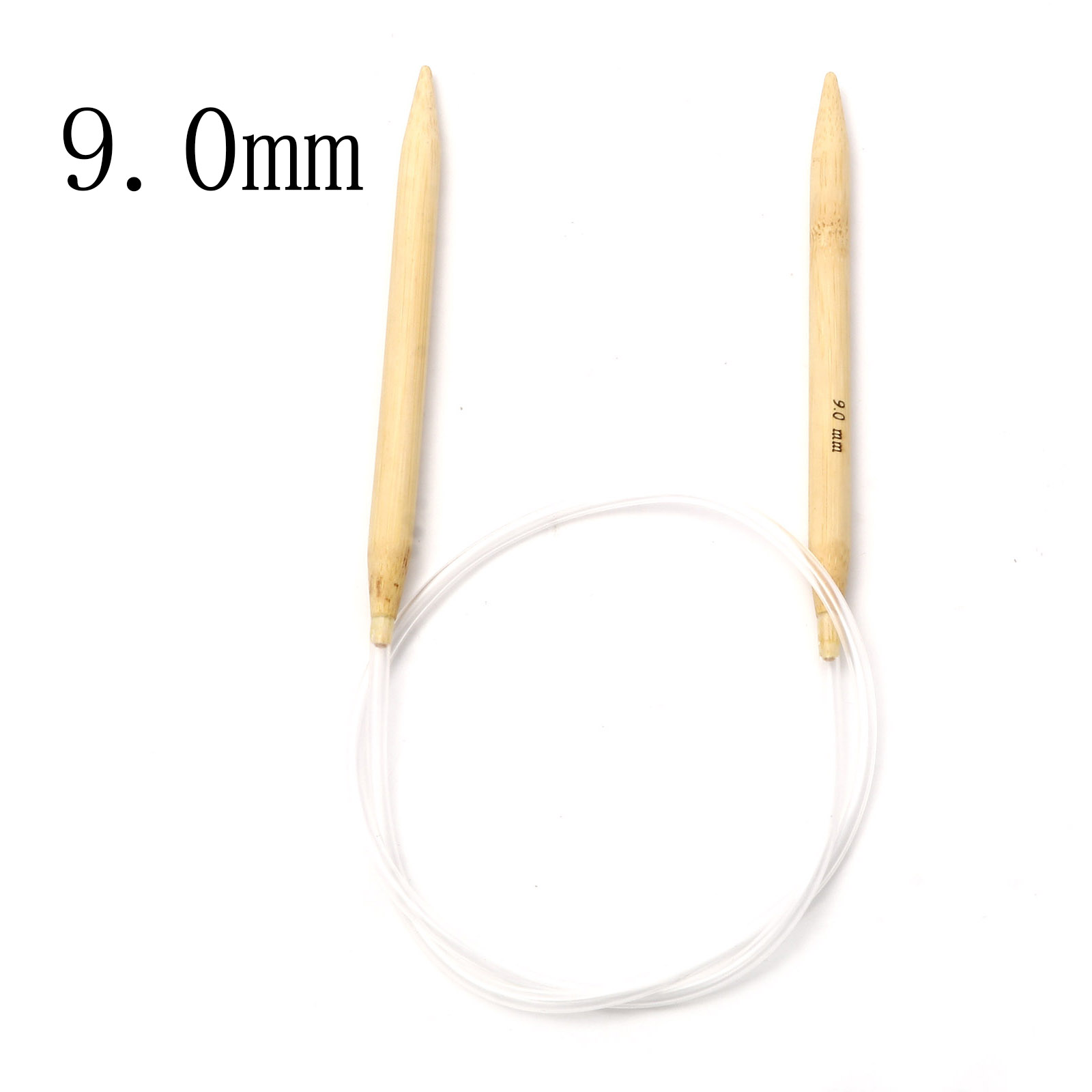 2mm-10mm Bamboo Plastic Circular Knitting Needles Beige Crochet Needles Pins Needle Craft Tools DIY Sewing Tools,80cm Long,1PC