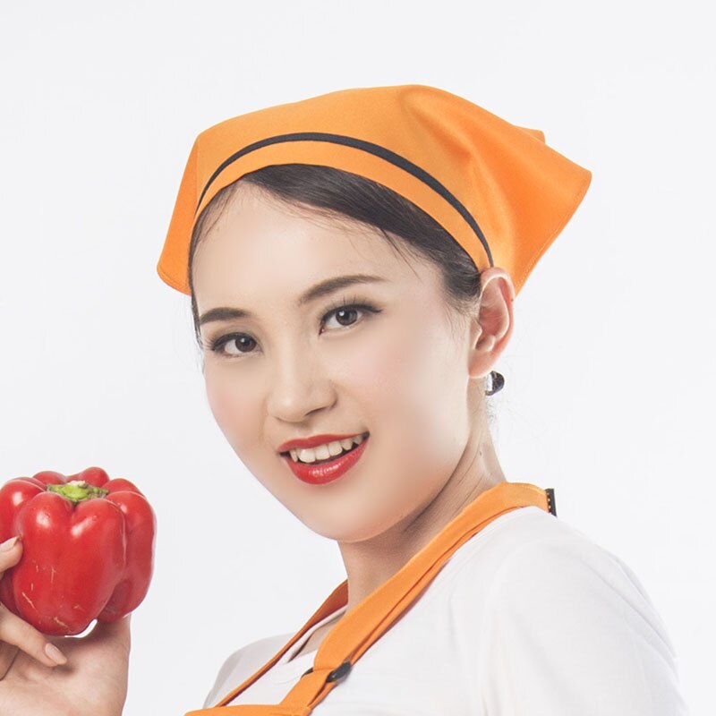 Chef Waiter Waitress Hat Food Service Caps Cafe Restaurant Work Cooking Cap Kitchen Bakery Catering Triangle Headscarf 10 Colors