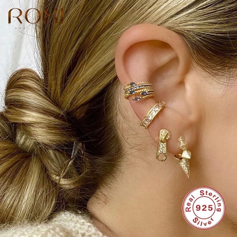 Roxi Creatieve Rits Zirkoon Kristallen Stud Oorbellen Voor Vrouwen Meisjes Piercing Verjaardag Bruiloft Oorbellen 925 Sterling Zilveren Earing