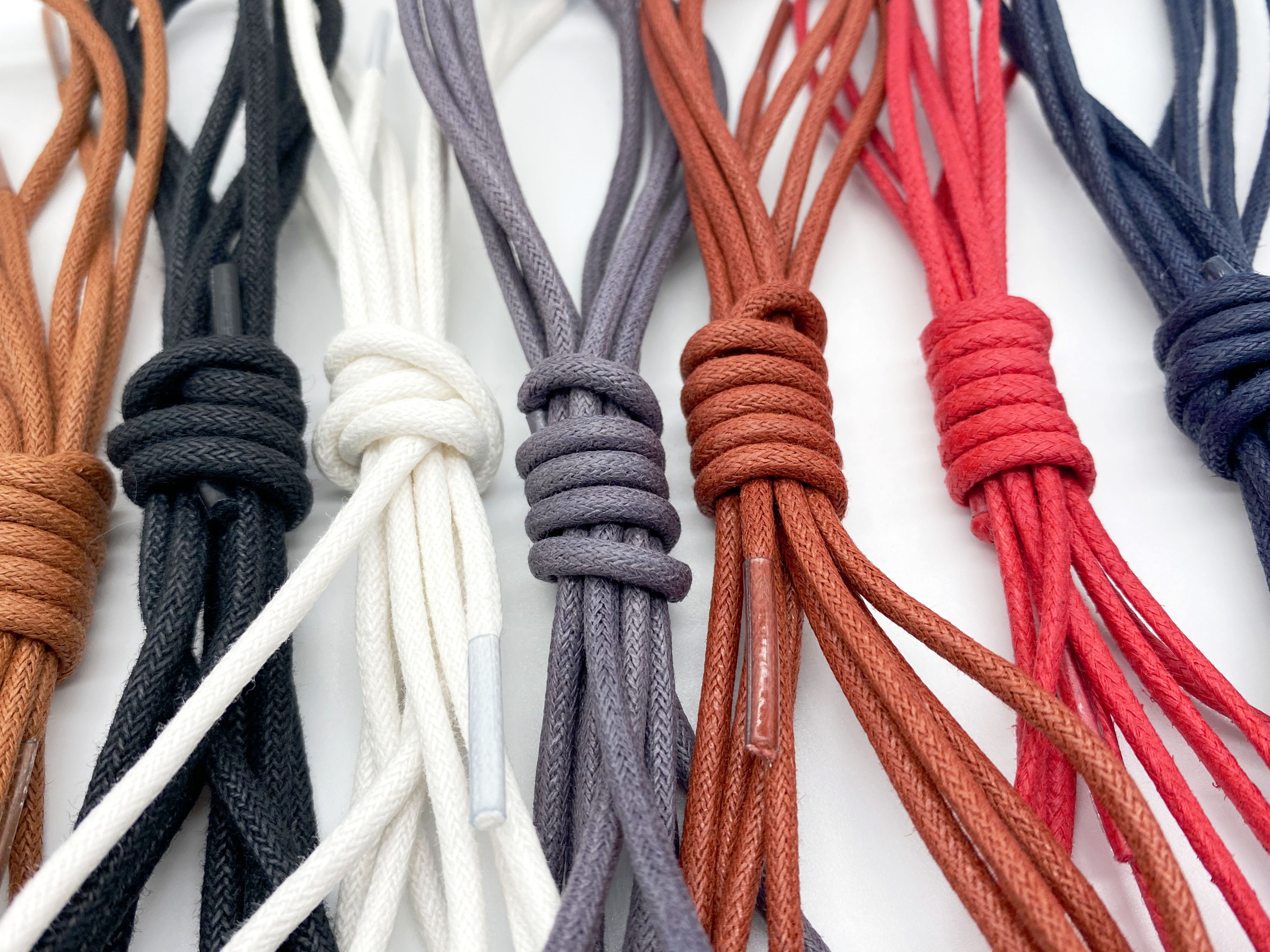 Cotton Shoelaces Waterproof Leather Boot Shoe Laces Round Shape Fine Rope White Black Red Blue gray Brown Shoelaces