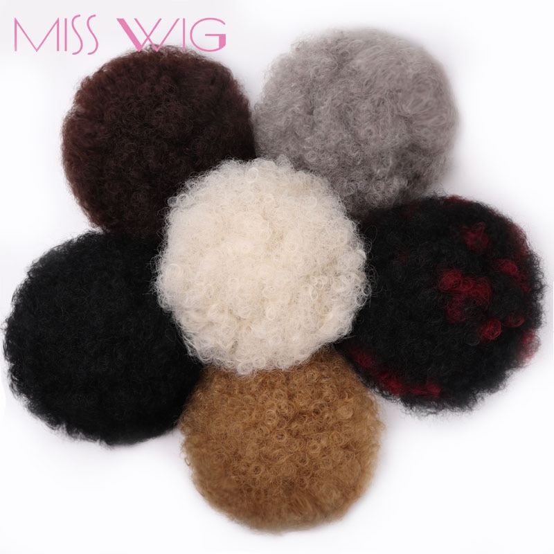 Miss paryk kort krøllet hestehale snoretræk høj puf klip i hårforlængelser syntetisk afrikansk amerikansk afro frisure