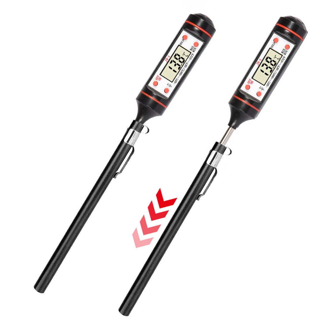 Thermomètre numérique électronique pour aliments, pour gâteaux, bonbons, frites, BBQ, température des aliments, de la viande, avec longue sonde
