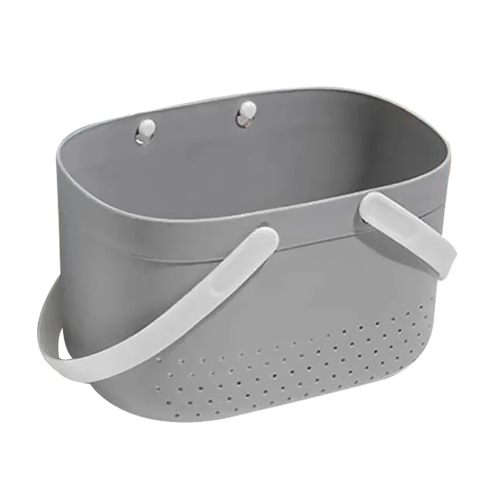 Cestini portaoggetti in plastica con manici, portaoggetti per doccia, portaoggetti, cestino per bagno, cucina, dormitorio, cestino per bagno: Rosso