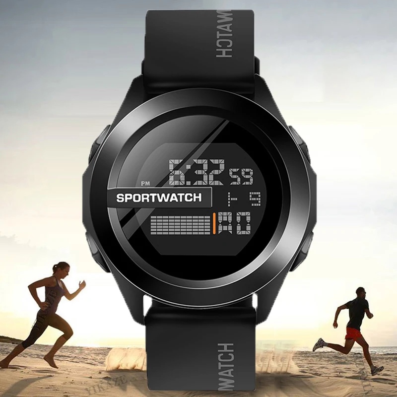 POSHI Sport Watch for Man Luxury Digital Wristwatch Stopwatch Luminous with Date Week Original Waterproof Clock