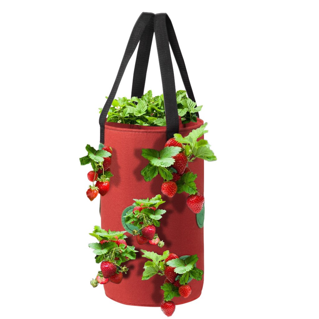 11 Hole Potato Strawberry Planter Bags For Growing Potatoes Outdoor Vertical Garden Hanging Open Vegetable Planting Grow Bag: Red