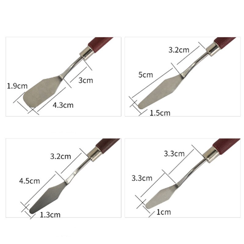 4 pièces/ensemble peinture à l'huile grattoirs artiste peinture accessoires calligraphie Palette spatule couteau fournitures de peinture