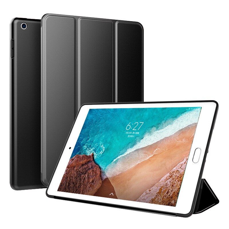 For Xiaomi Mi Pad 4 8.0 10.1 Case Ultra Thin Stand Silicone Soft Smart Cover for Xiaomi MiPad 4 Plus 10.1 Tablet Case + FilmPen: black / Mipad 4 8