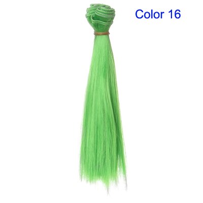 Bjd haar 15 cm * 100 CM blauw groen paars kleur korte rechte haar voor 1/3 1/4 BJD diy pop rechte pruiken: Color 16