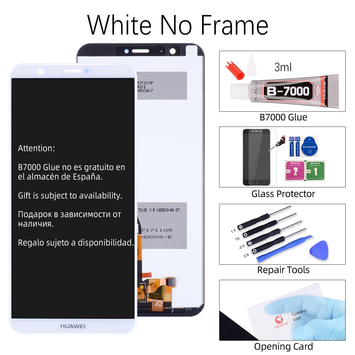 Originele Display Voor Huawei P Smart Lcd Touch Screen met Frame Voor Huawei P Smart Lcd-scherm Fig-lx3 LX1 l21 L22 LCD: No Frame White