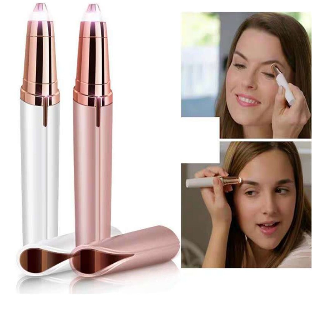1Pc Mini Elektrische Wenkbrauw Trimmer Make Pijnloos Wenkbrauw Epilator Scheerapparaat Scheerapparaten Draagbare Facial Hair Remover Gereedschap