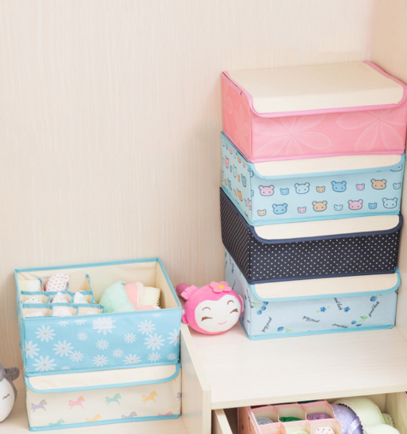 Waterdicht Oxford Doek Ondergoed Opbergdoos Home Storage Kit Drawer Closet Organisatoren Bespaar Ruimte Opvouwbare 13 Grids