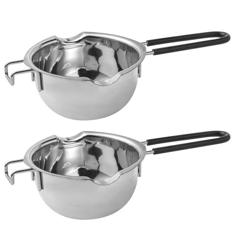 2 Stuks Chocolade Potten Rvs Potten Smelten Bowls Keuken Benodigdheden Chocolade Melting Pot Verwarming Pot Boter Smelten Pot: Black
