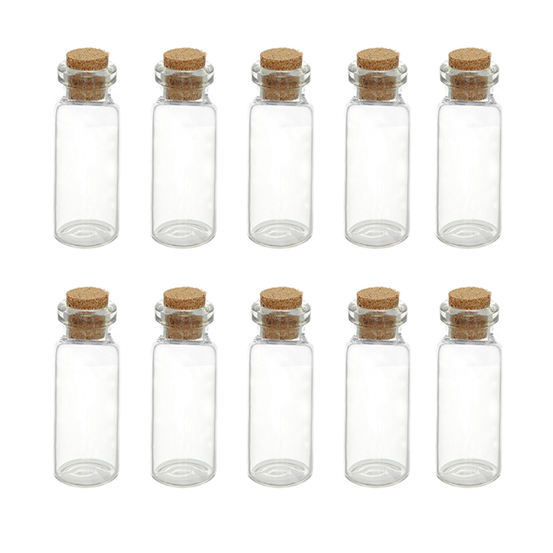10 Pcs Kleine Transparante Glazen Fles 1 Ml Goedkope Kurk Flessen Diy Kleine Glazen Fles Mini Containers Opslag