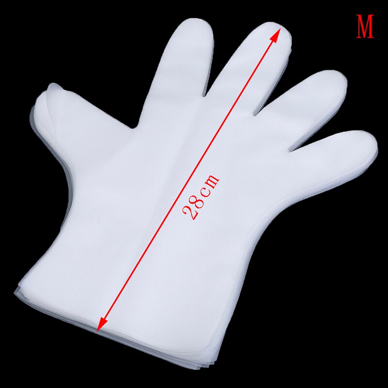 100Stck Lebensmittel Klasse Einweg PE Handschuhe Anti-statische Kunststoff Handschuhe Für Lebensmittel Reinigung Kochen Restaurant Küche Zubehör: M