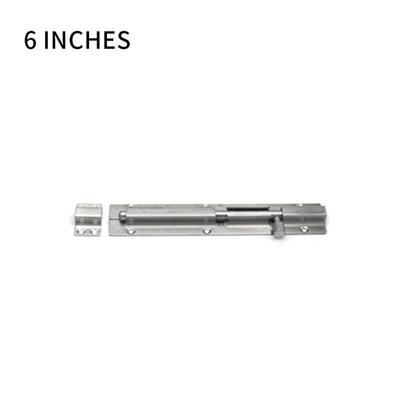 Verrous de porte de meuble, serrures en acier inoxydable de 1.5/2/3/4/6/8/10/12 pouces, loquet de chaîne de porte coulissante pour quincaillerie de sécurité de portail: C