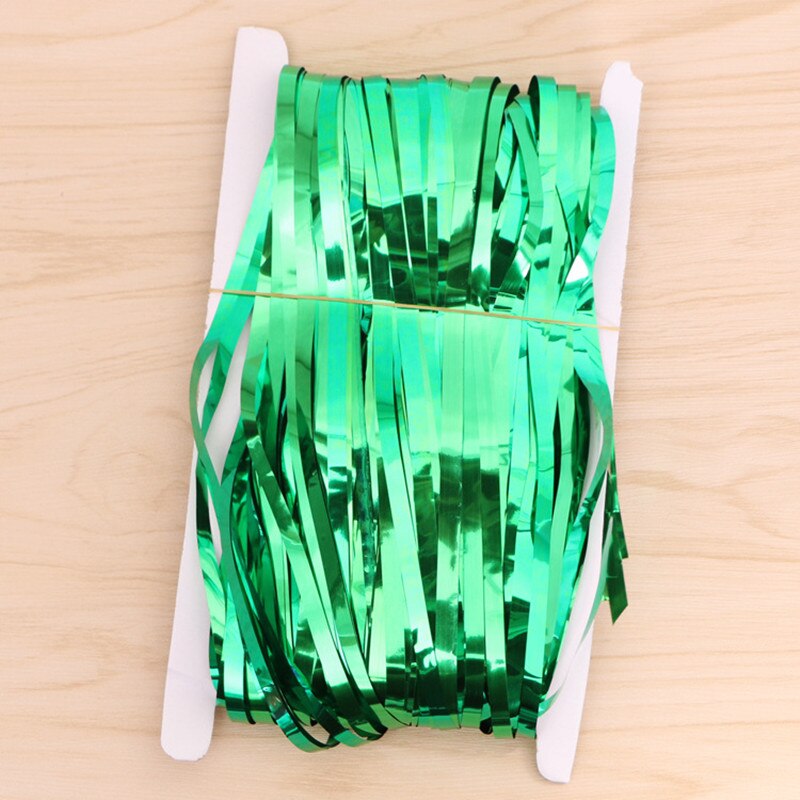 2m/3m regnbue bakgrunn folie streamer banner baby shower gutt jente første bursdagsfest dekorasjoner barn jul bryllup dekorasjon: Grønn / 1 mx 3m( størrelse)
