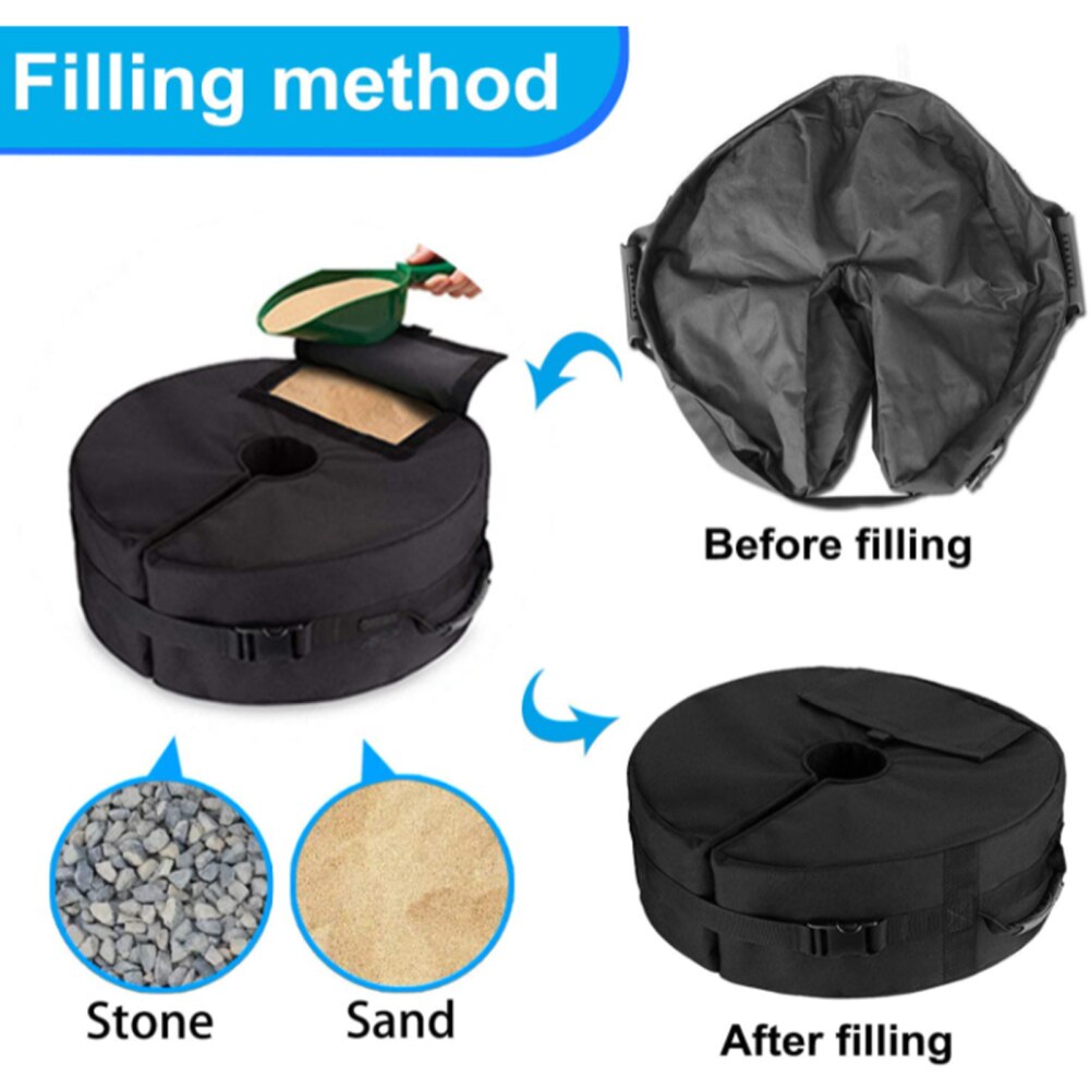 Bag Base Tent Zandzakken Afneembare Ondersteuning Anti-Ineenstorting Vaste Parasol Winddicht Duurzaam Nylon Ronde Bases