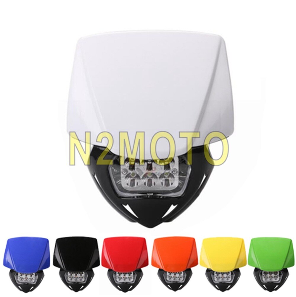 Phare LED blanc d&#39;enduro pour moto, pour Yamaha, Suzuki, Kawasaki, KLX, WR, EXC, CRF 250, 450, 6 pièces
