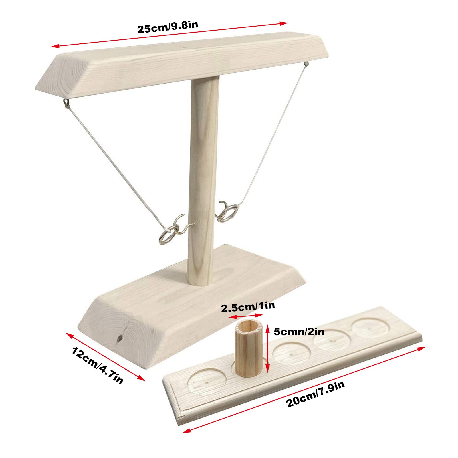 Novelty Ring Toss Game Party Toy Modern Simple Wooden Hook Game Set Hooks Fast-paced Interactive Game Leisure Industrial Style: A2